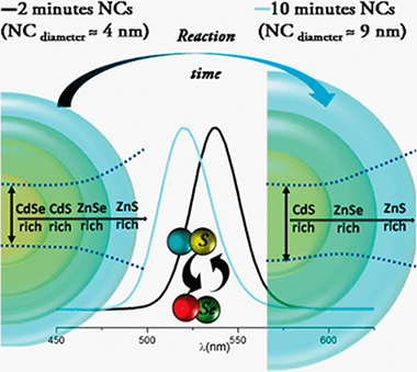 Unexpected Optical Blue Shift in Large Colloidal Quantum Dots by Anionic Migration and Exchange